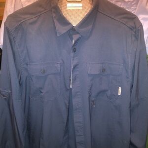 Colombia Fishing L/S Shirt Blue Med/Med